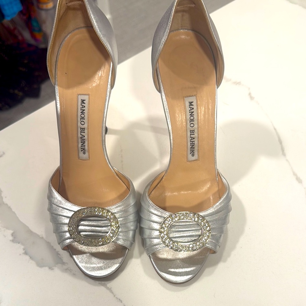 Manolo Blahnik Silver Women's Shoes